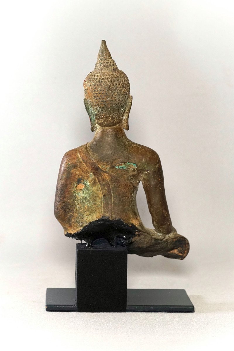 Bouddha En Bronze Thaïlande Période Ayutthaya XVIII-xixème-photo-2