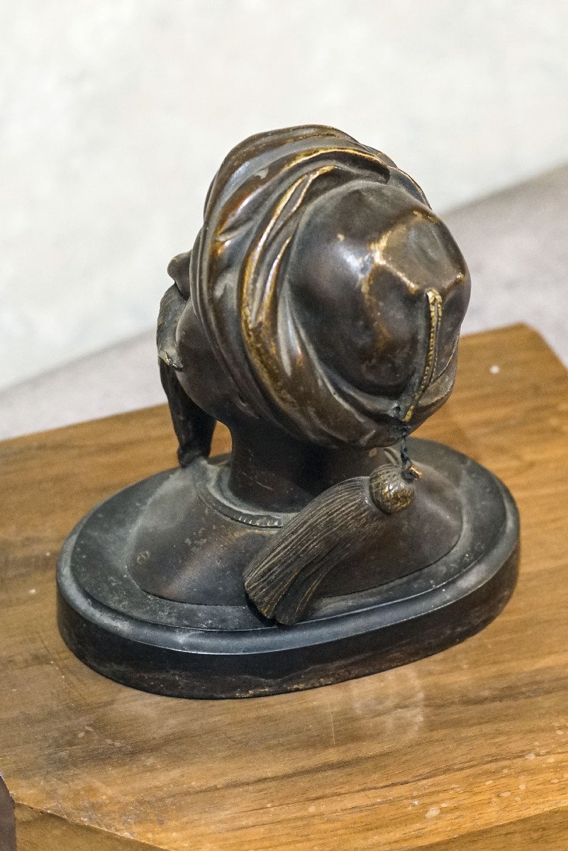 Bronze Orientalist Head Inkwell-photo-4