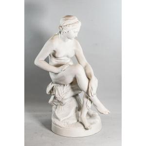 LA TOILETTE, Biscuit d'après James PRADIER