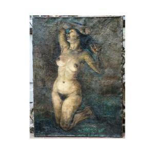 NU, Huile sur toile,  anonyme 