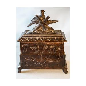 Boite bois aux oiseaux, coffret à bijoux, N III