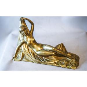 Ignacio Gallo Art Deco, Bronze Sculpture Of A Reclining Nude Woman