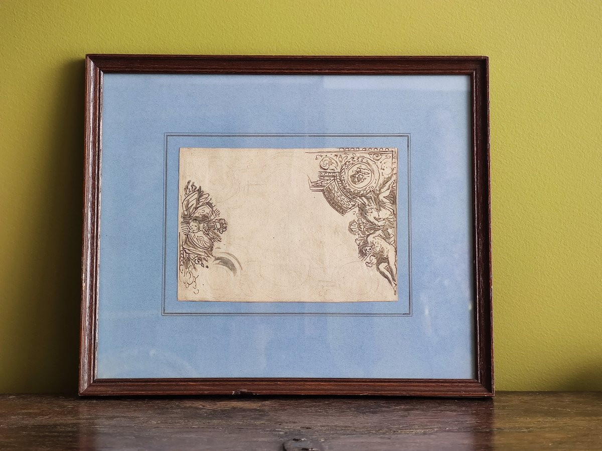 Projet De Plafond, Dessin Original Par Jean Lepautre (attribué à), XVIIème-photo-1