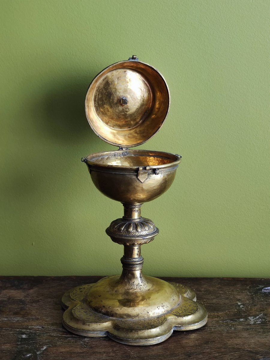 Gilded And Engraved Copper Ciborium, Italy, 16th Century-photo-2