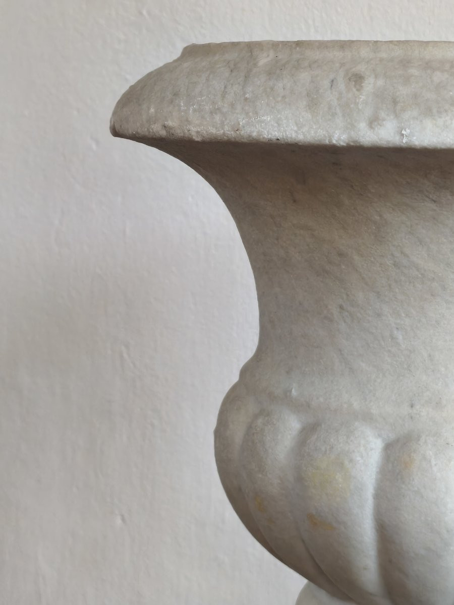 Medici Vase In White Marble, Probably Late 18th / Early 19th Century-photo-3