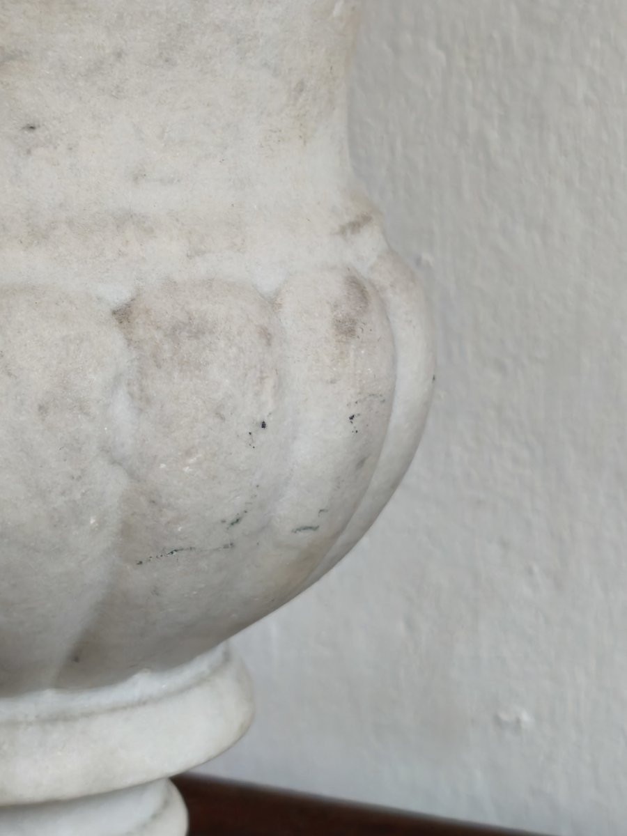 Medici Vase In White Marble, Probably Late 18th / Early 19th Century-photo-4