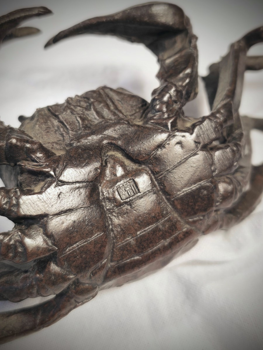 Patinated Bronze Okimono Crab, Meiji Era, Japan, 19th Century-photo-2