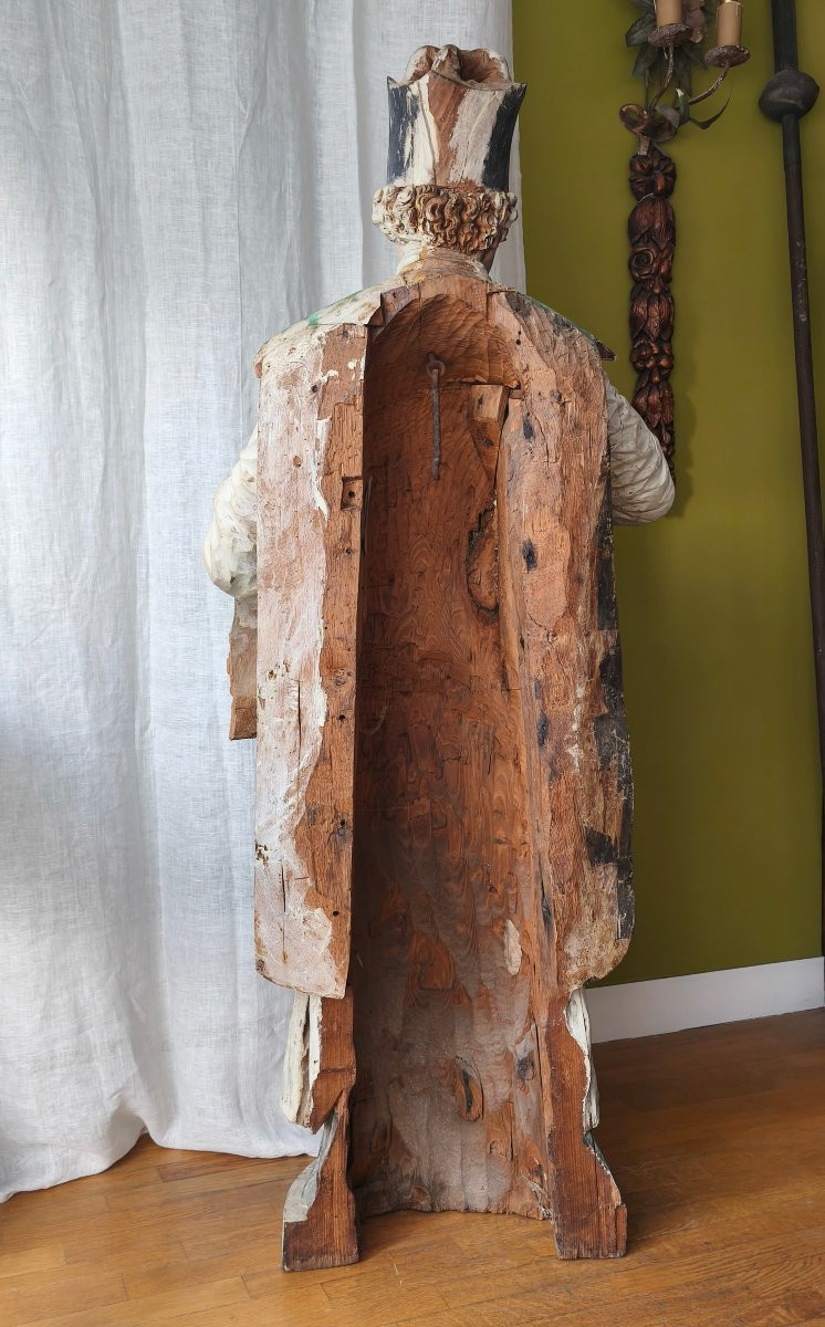 Grande statue de Saint-Yves (Sant Erwan), bois polychrome, XVIIIe-photo-1