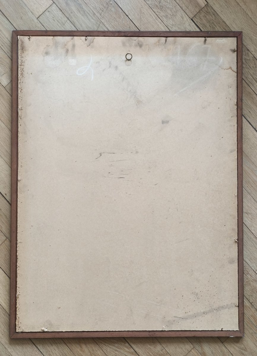 Barques sur un fleuve au Vietnam, technique mixte, signé André Maire et daté de 1959-photo-2