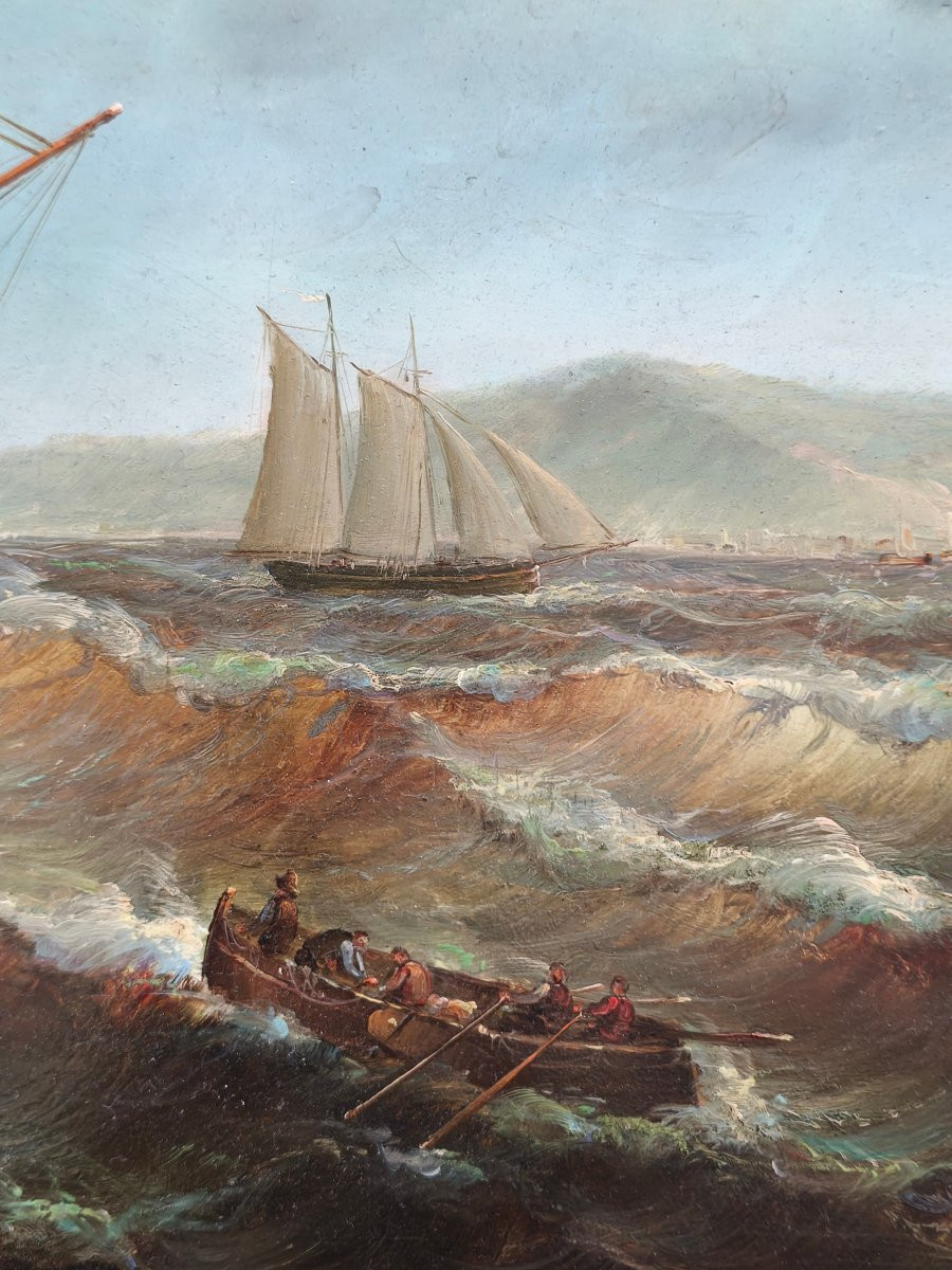 Marine au trois-mâts par temps de tempête, Jean Laurent, vers 1950-photo-2