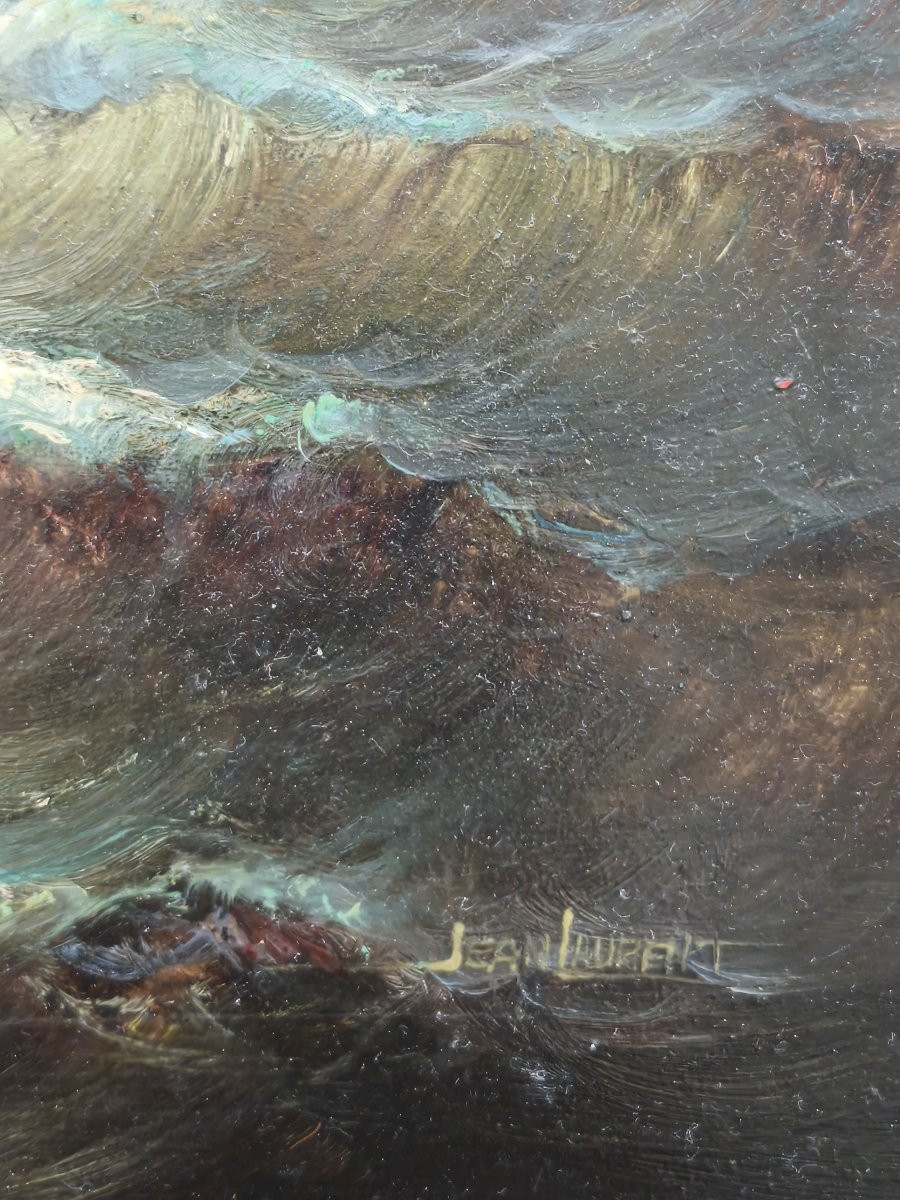 Marine au trois-mâts par temps de tempête, Jean Laurent, vers 1950-photo-3