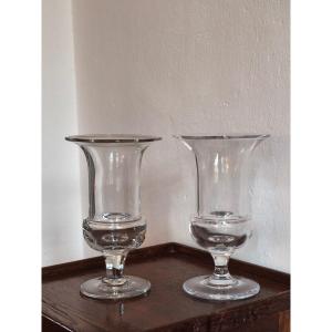 Pair Of Medici Crystal Vases From The Royal Manufacture Of Bayel Champagne