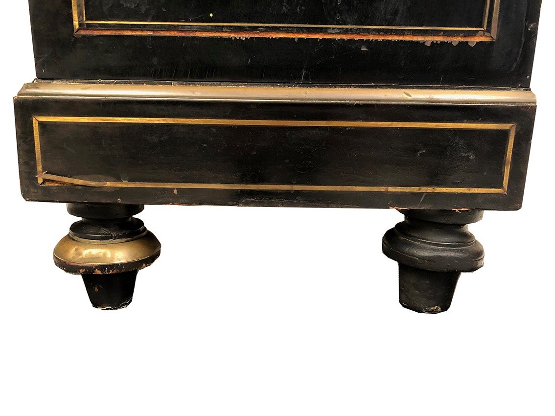 Napoleon III Library, Blackened Wood Inlaid With Brass, Ivory And Mother-of-pearl-photo-6