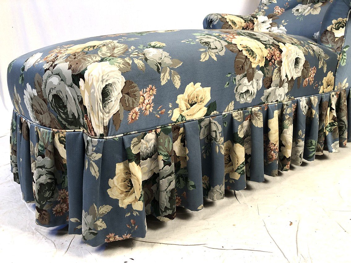 Napoleon III Daybed, Recent Upholstery And Fabric-photo-4