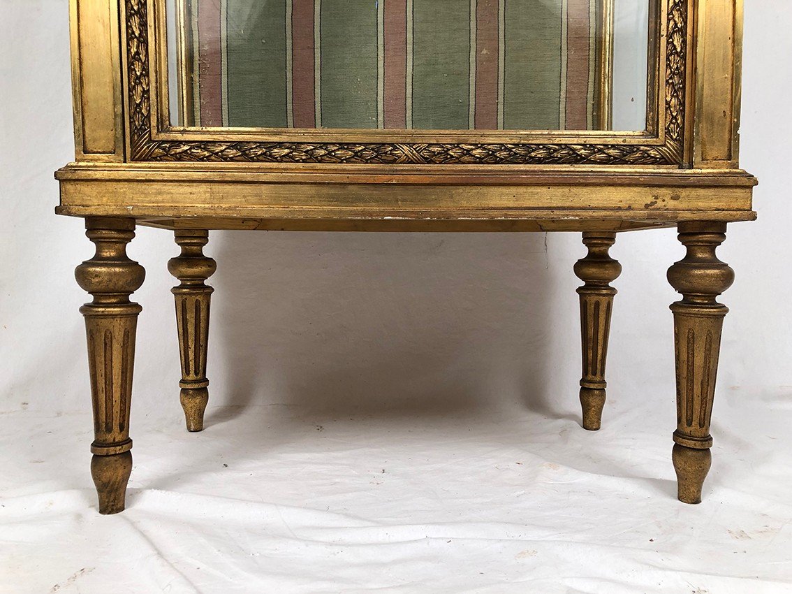 Louis XVI Style Showcase In Wood And Golden Stucco, Circa 1900-photo-2