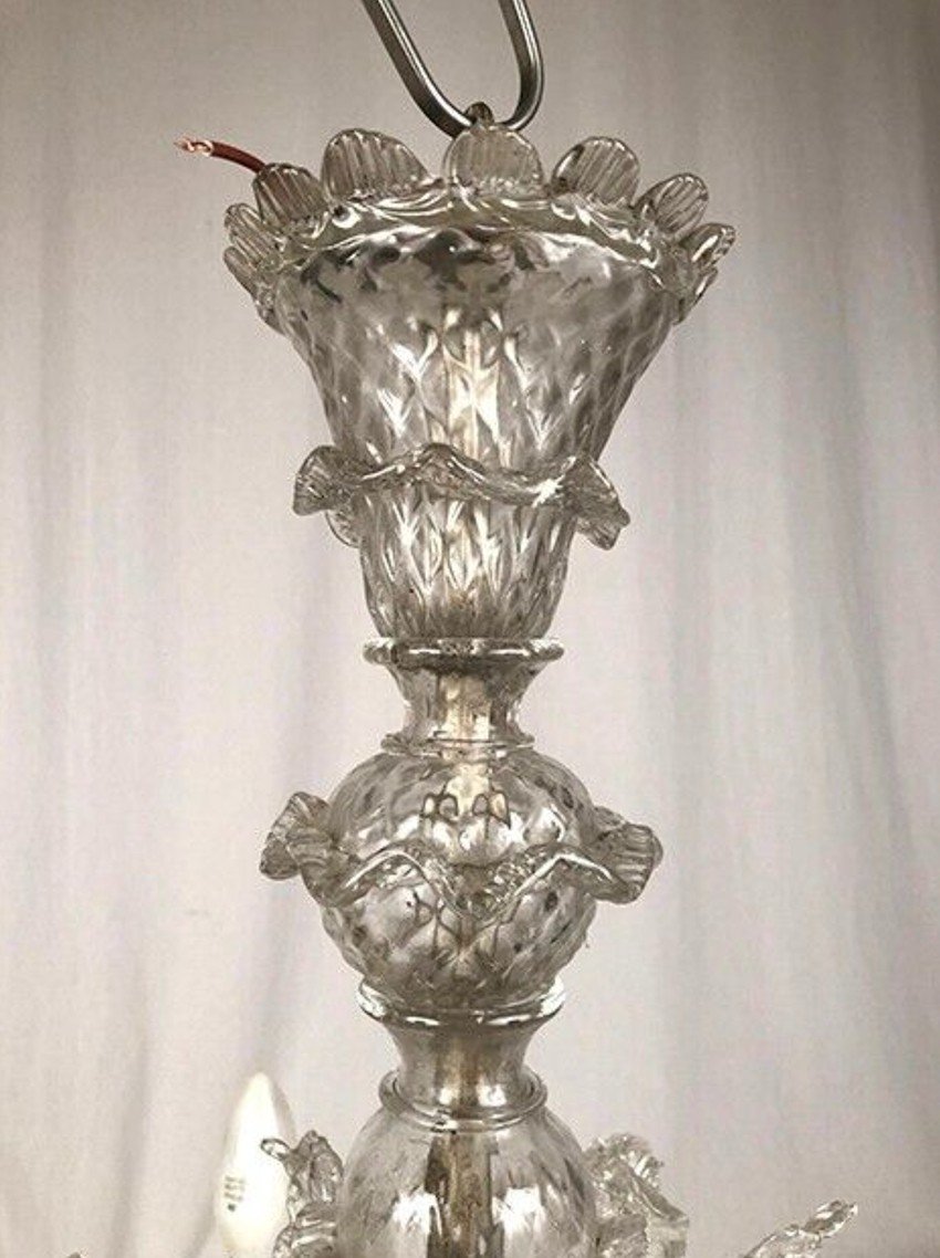 Murano Glass Chandelier With Four Arms Of Light, Late 19th Century-photo-1