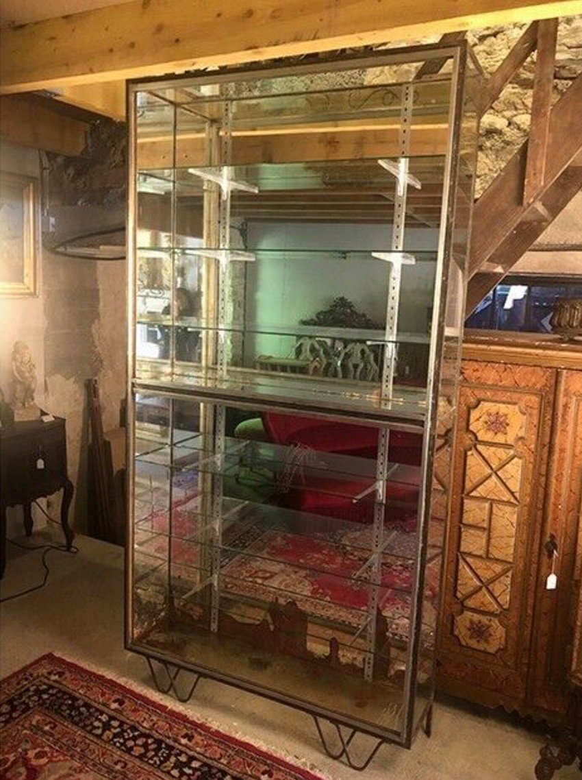 Très Grande Vitrine Ancienne De Magasin