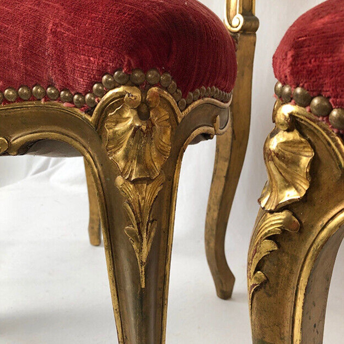 Pair Of Louis XV Style Chairs In Golden Wood, Napoleon III Period-photo-3