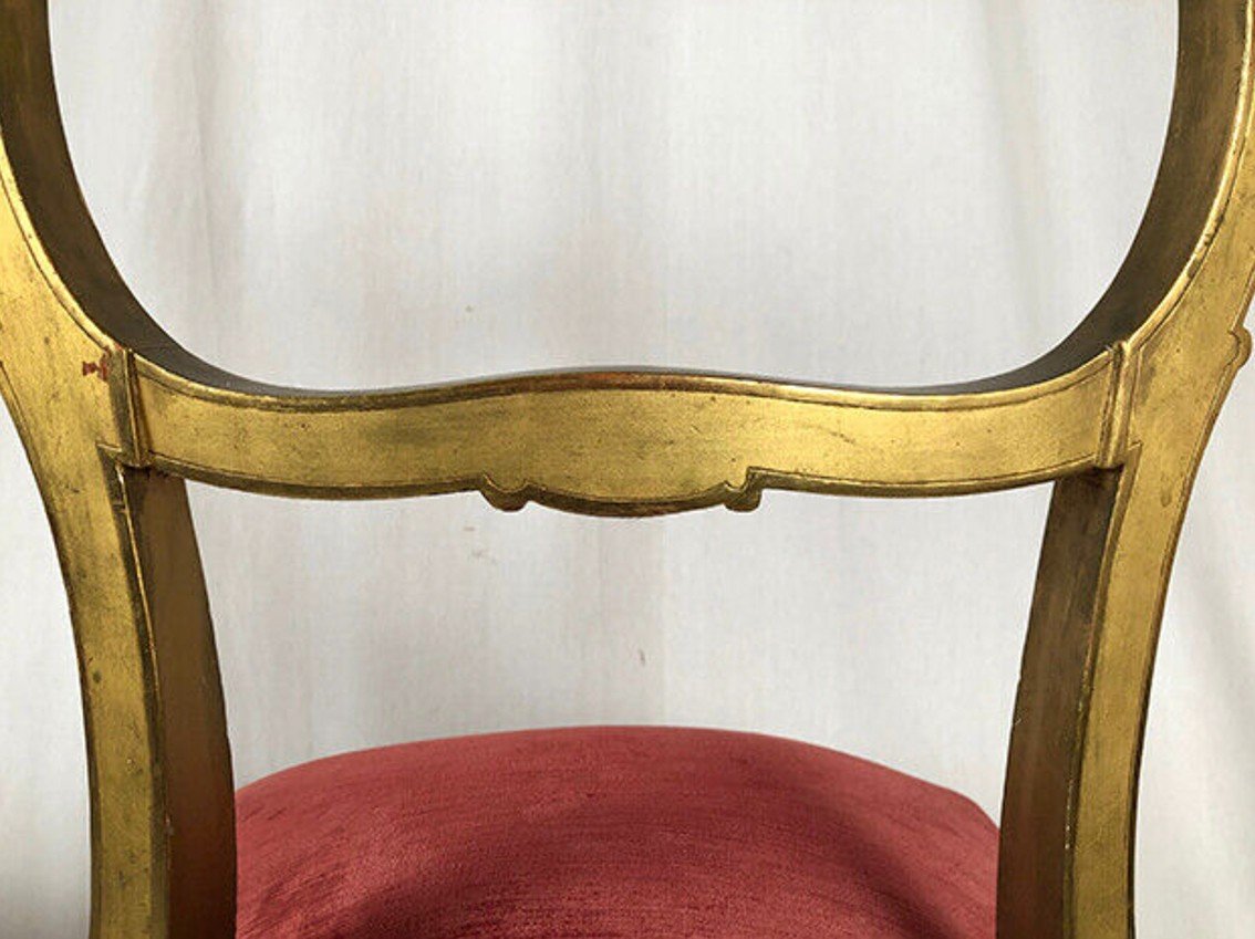 Pair Of Louis XV Style Chairs In Golden Wood, Napoleon III Period-photo-7