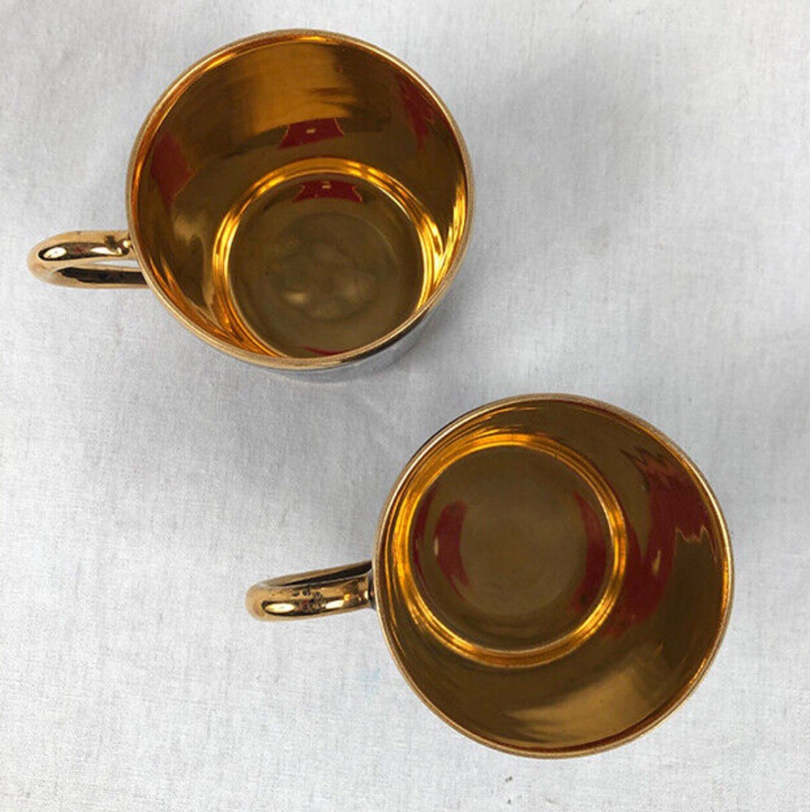 Service à Café, Porcelaine Limoges Goumont Labesse, Bleu De Four Et Or-photo-1