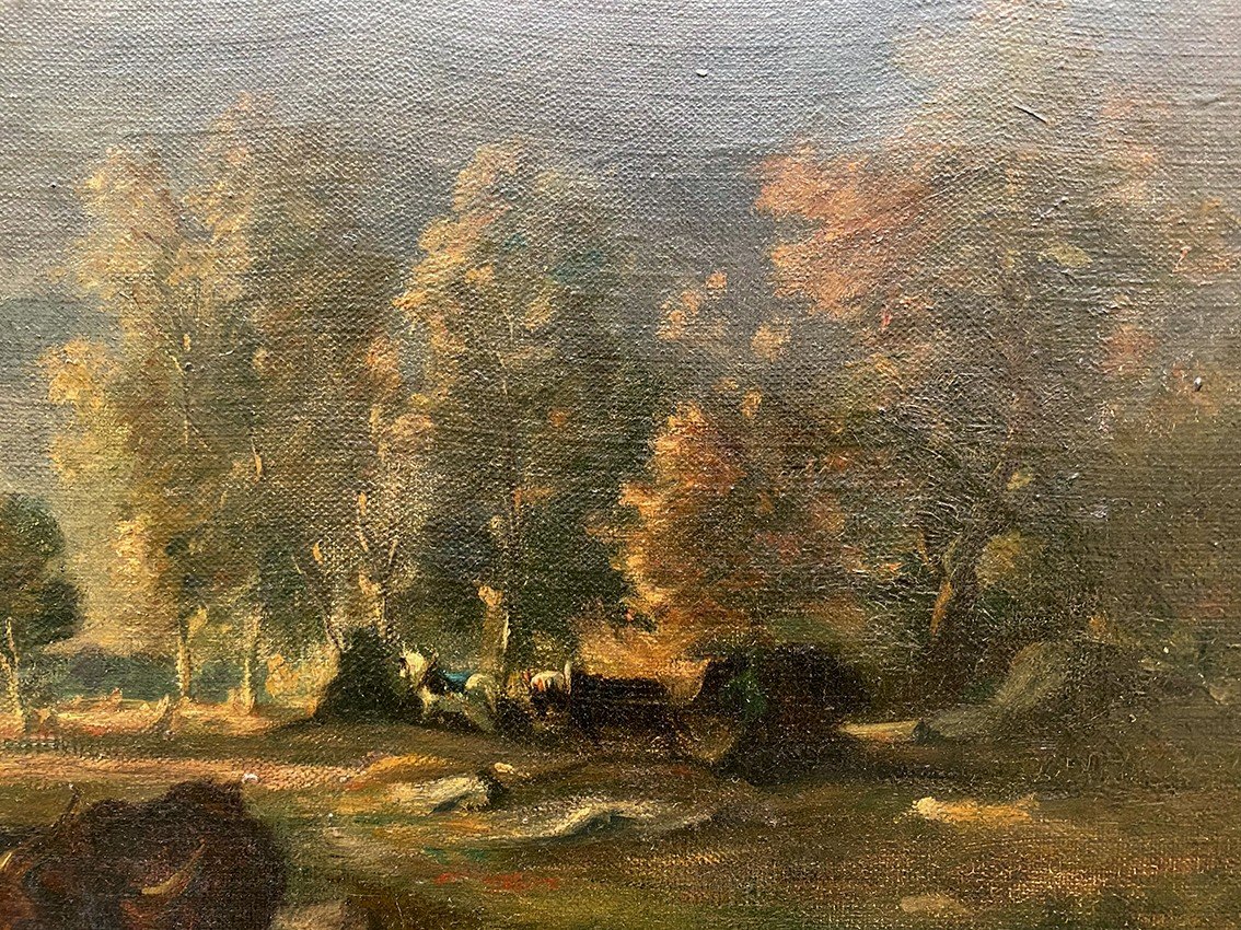 According To Emile Van Marcke De Lummen (1827-1890) “the Return Of The Herd”. Oil On Canvas-photo-3