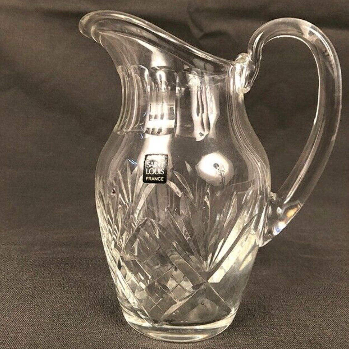 Saint-louis Crystal Chantilly Model, Pitcher And Eight Water Glasses-photo-4