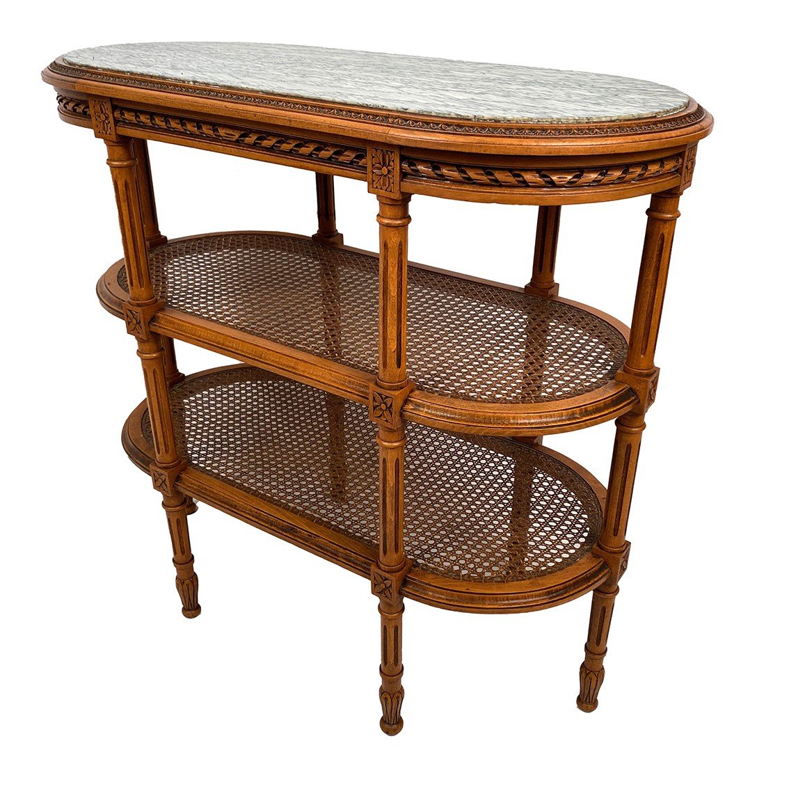 Desserte De Style Louis XVI à Trois Plateaux, Vers 1900-photo-6