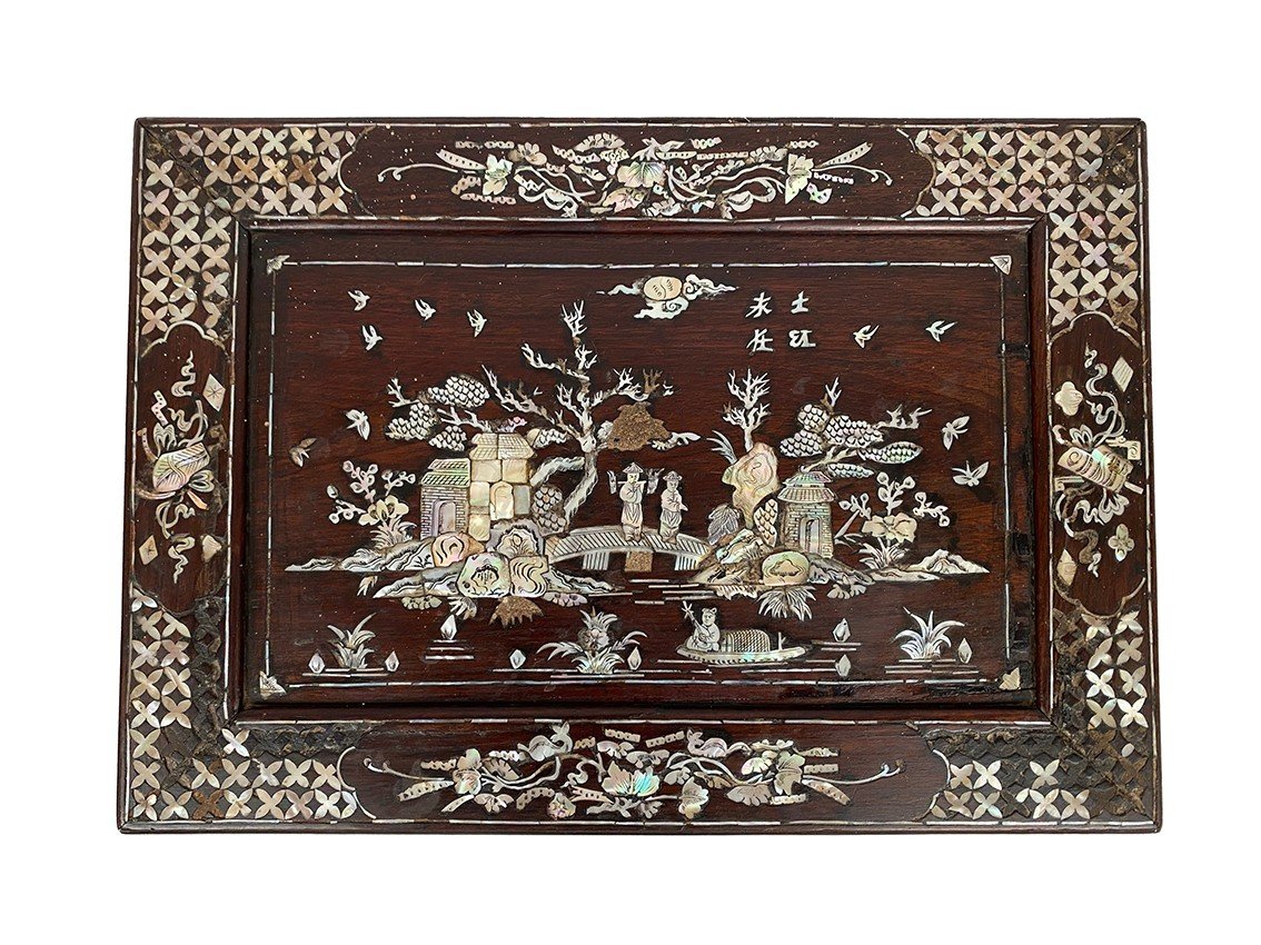 Table Basse En Bois Incrusté De Nacre. Vietnam Ou Chine Du Sud Début XXe-photo-3