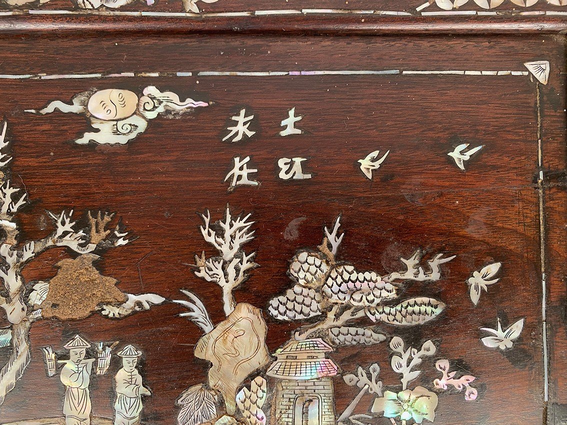 Table Basse En Bois Incrusté De Nacre. Vietnam Ou Chine Du Sud Début XXe-photo-7