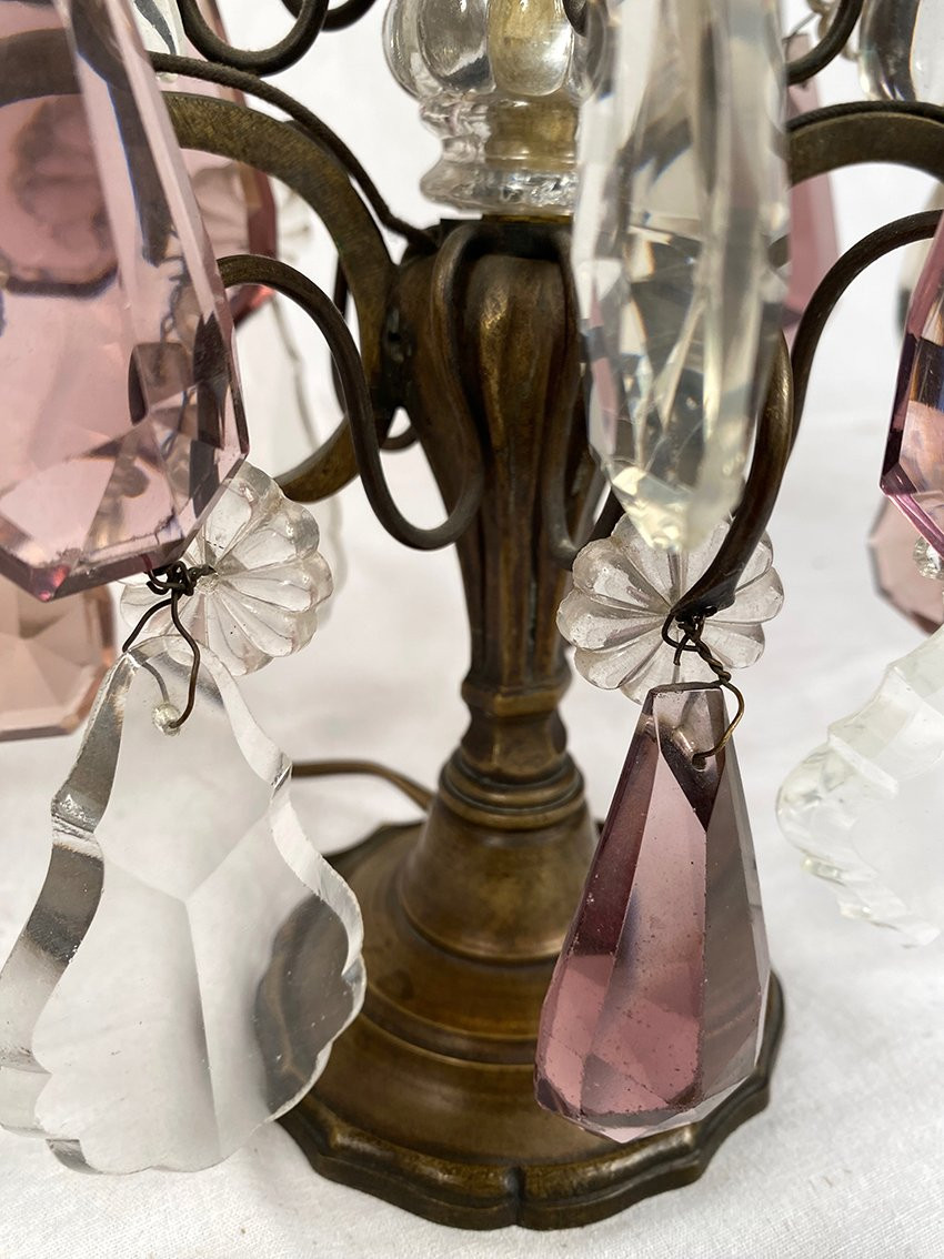 Pair Of Bronze Chandeliers With Tassels-photo-7