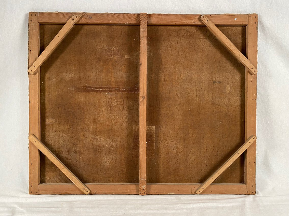 « Paysage au crépuscule », huile sur toile signée A. de St Vincent et datée 1840-photo-5