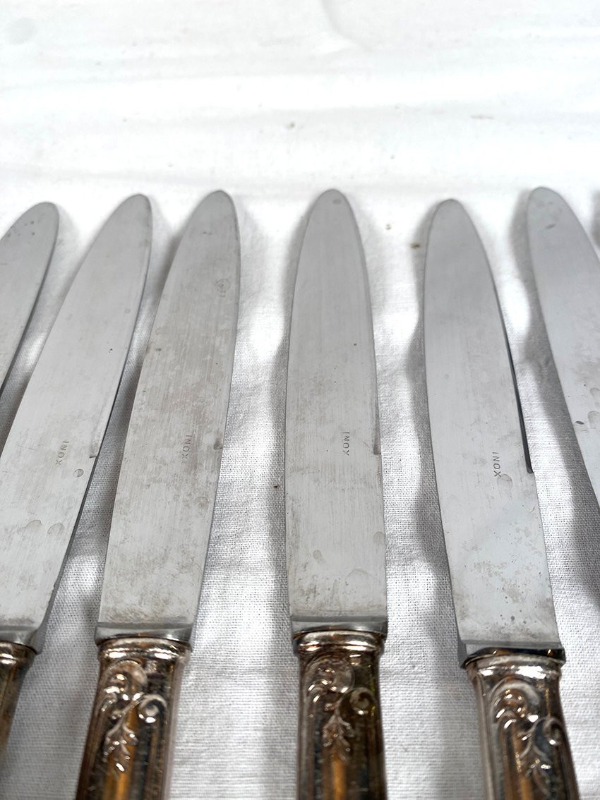 Ménagère en métal argenté de style Louis XV, 84 g. 49 pièces-photo-6