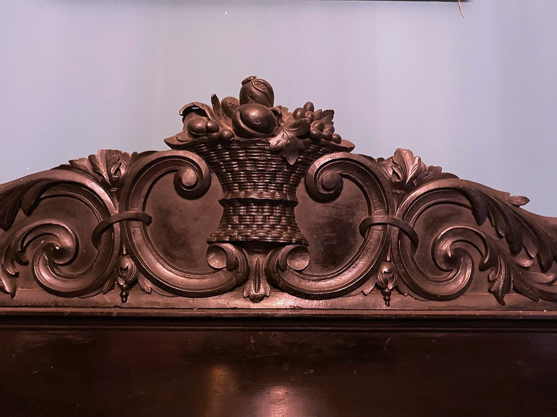 Large Napoleon III Serving Cabinet, Blackened Wood And Ebony Veneer-photo-2