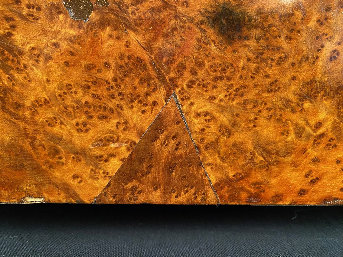 Cave à liqueur en ronce de noyer et marqueterie de laiton, époque Napoléon III-photo-5