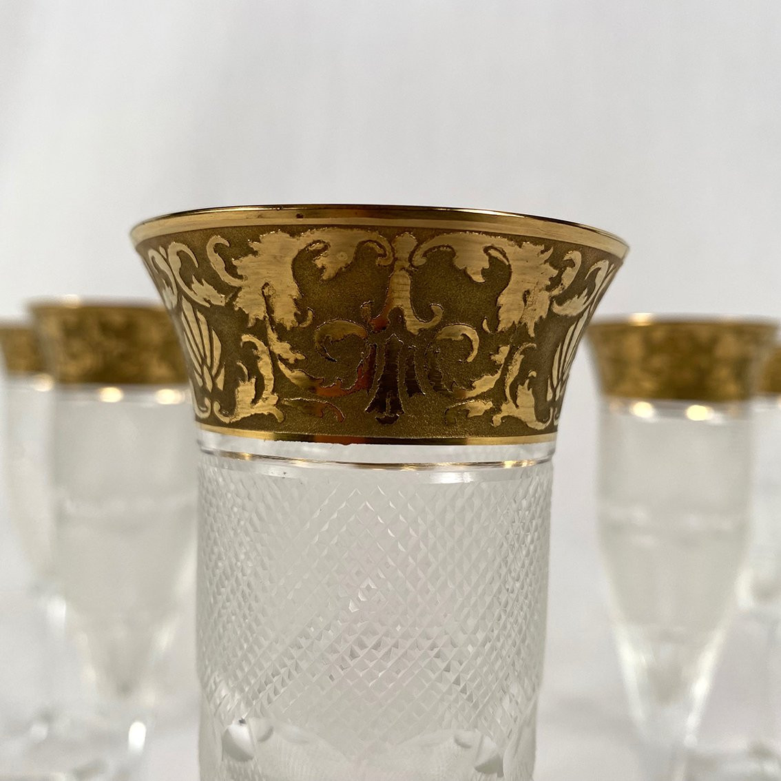 Moser à Karlsbad (Tchécoslovaquie). Suite de six flutes à champagne-photo-3