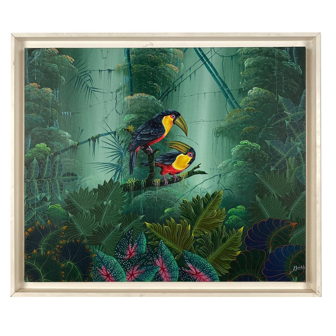 Acrylique sur toile, « Toucans ». XXe-photo-4