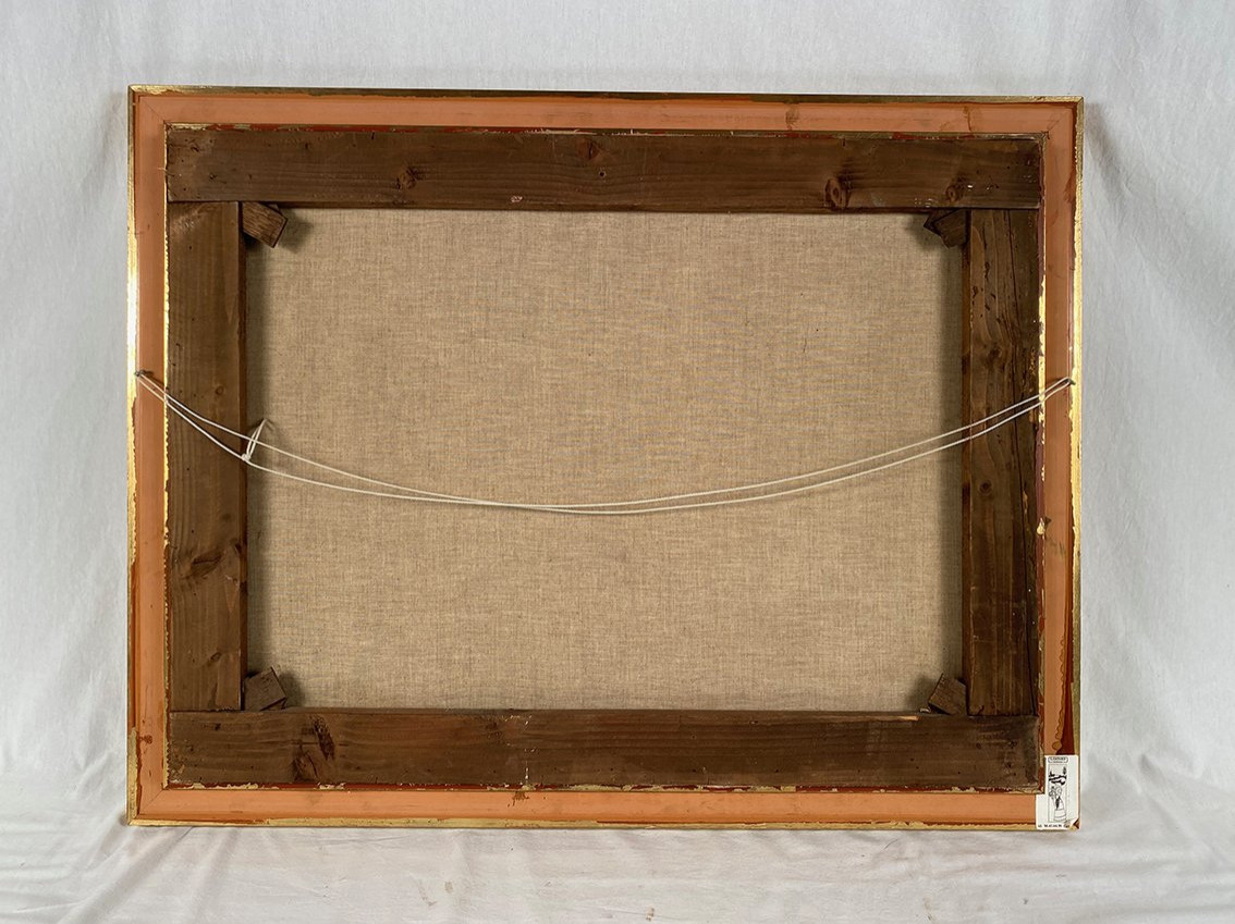 Nature morte au bouquet de fleurs, huile sur toile début XXe-photo-6