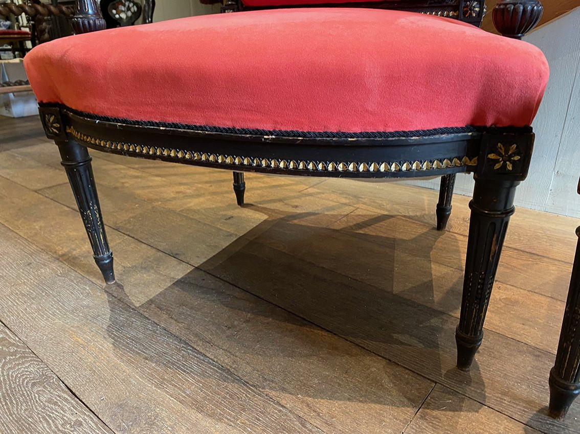 Pair Of Louis XVI Style Armchairs, Napoleon III Period-photo-3