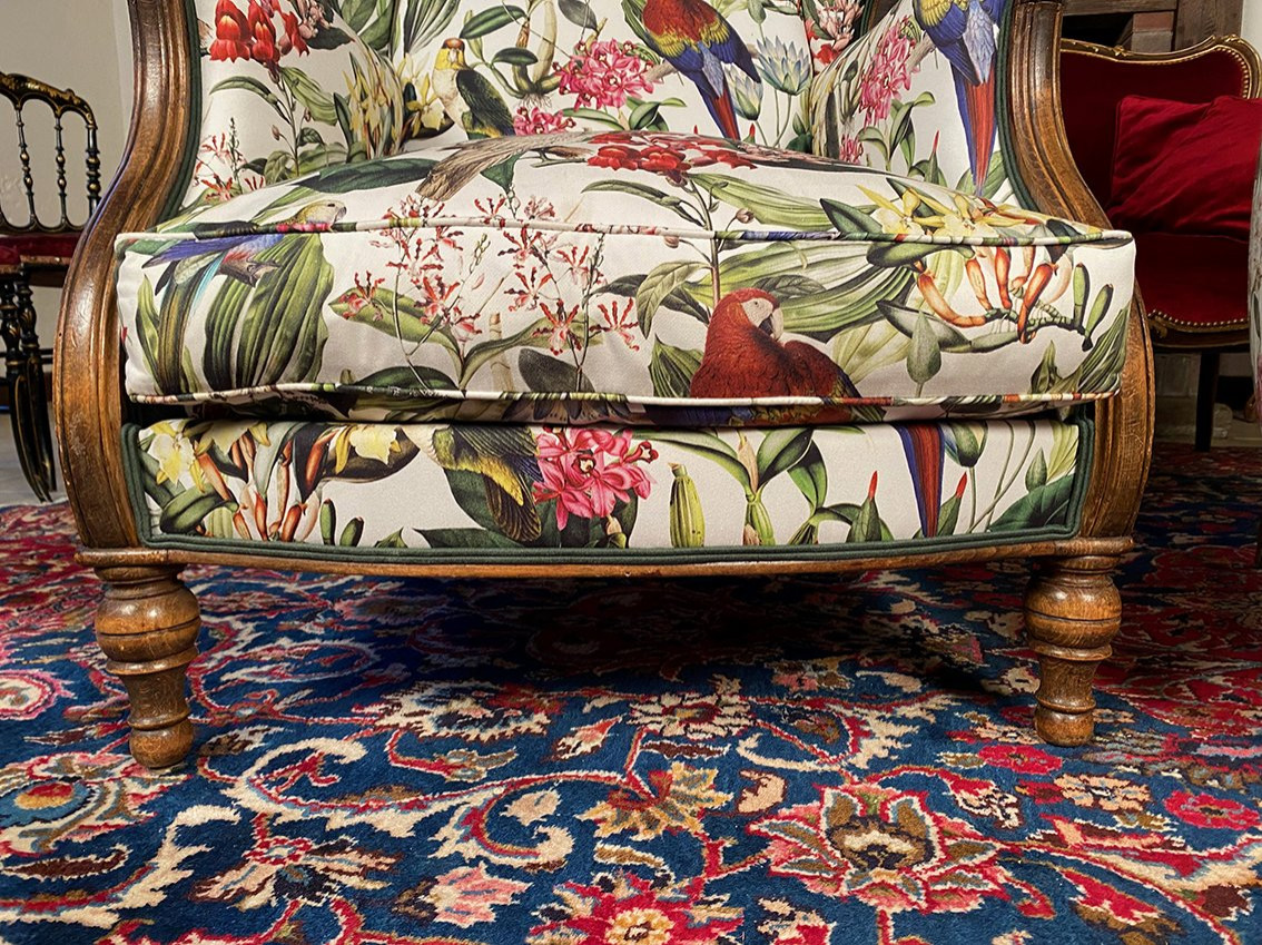 Pair Of Large Louis XV-style Wingback Armchairs-photo-3