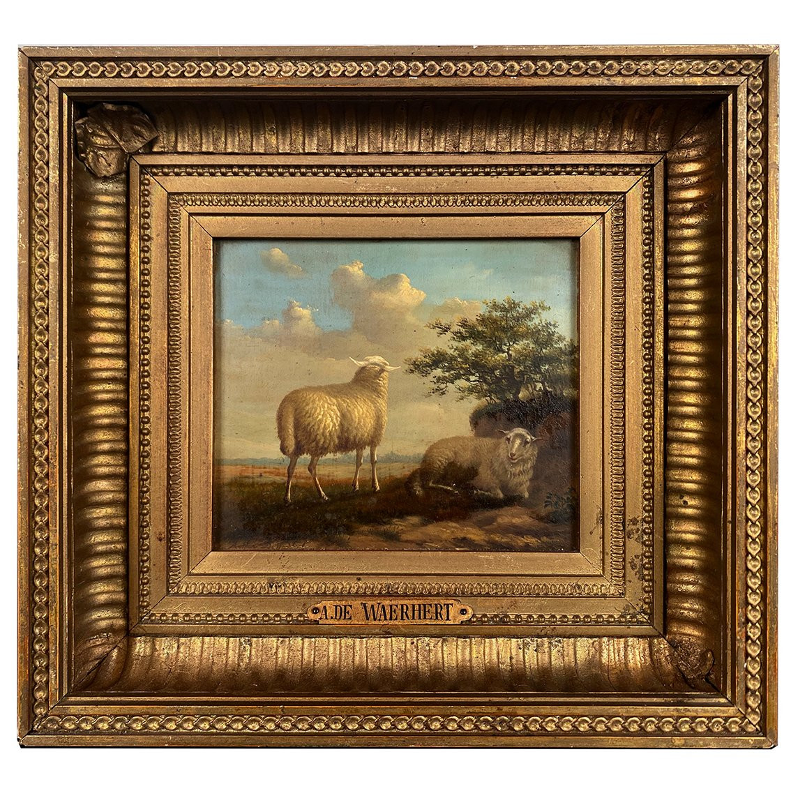 Arthur De Waerhert (1881-1944). "sheep", Pair Of Oil Paintings On Panel-photo-4