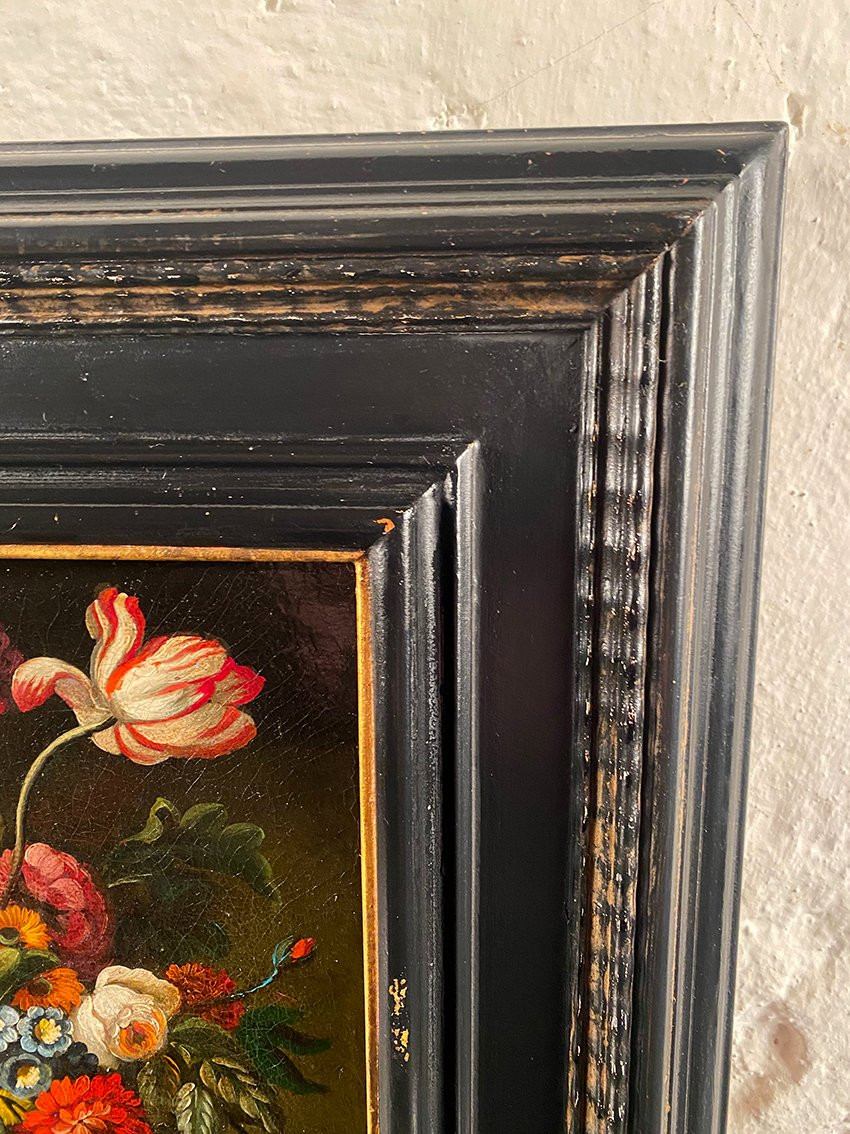 Nature morte aux fleurs d’après Pieter Casteels (1684 – 1749), huile sur toile-photo-3