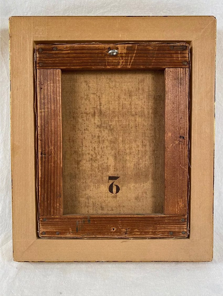 Alain Bonnaud (XXe), petite huile sur toile. « Femme sur un chemin en forêt »-photo-4