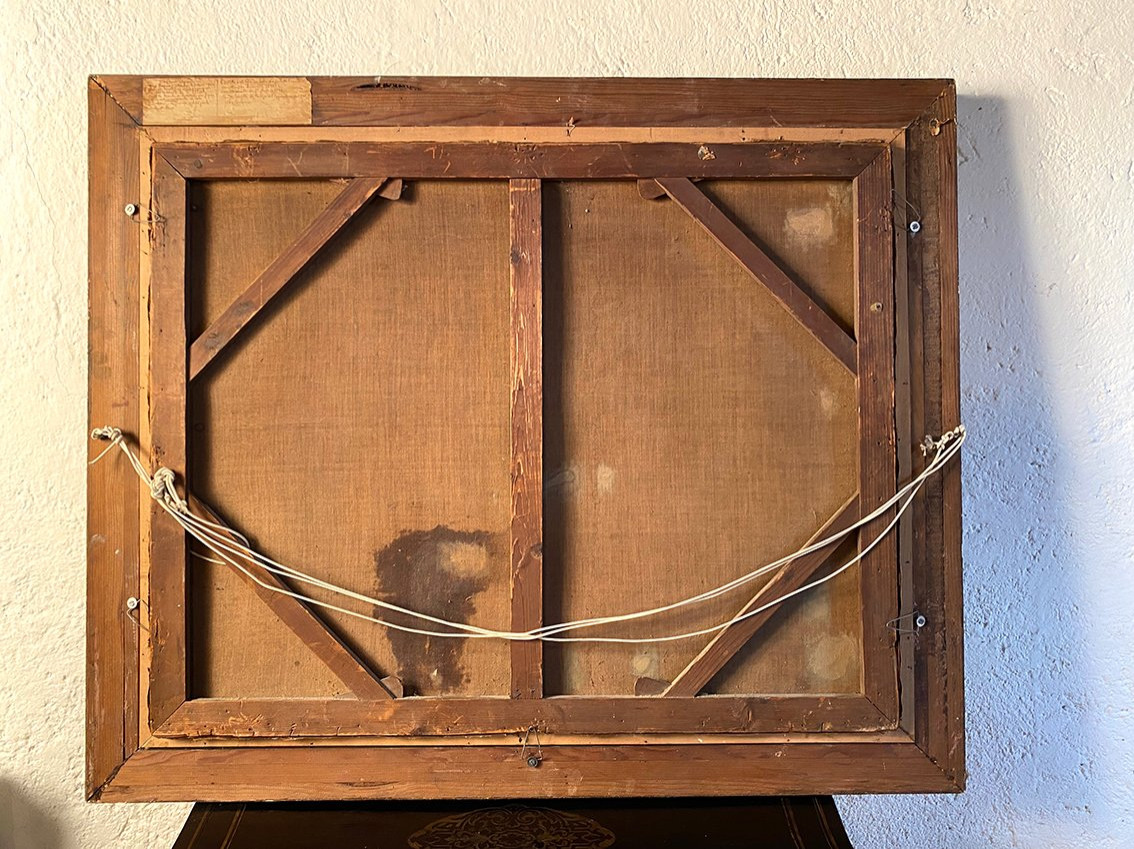 Alexandre Aymar Pezant (1846 – 1916), « La rentrée du troupeau ». Grande huile sur toile.-photo-6