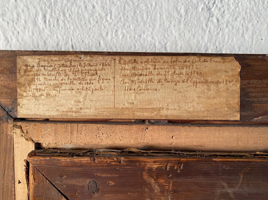 Alexandre Aymar Pezant (1846 – 1916), « La rentrée du troupeau ». Grande huile sur toile.-photo-7