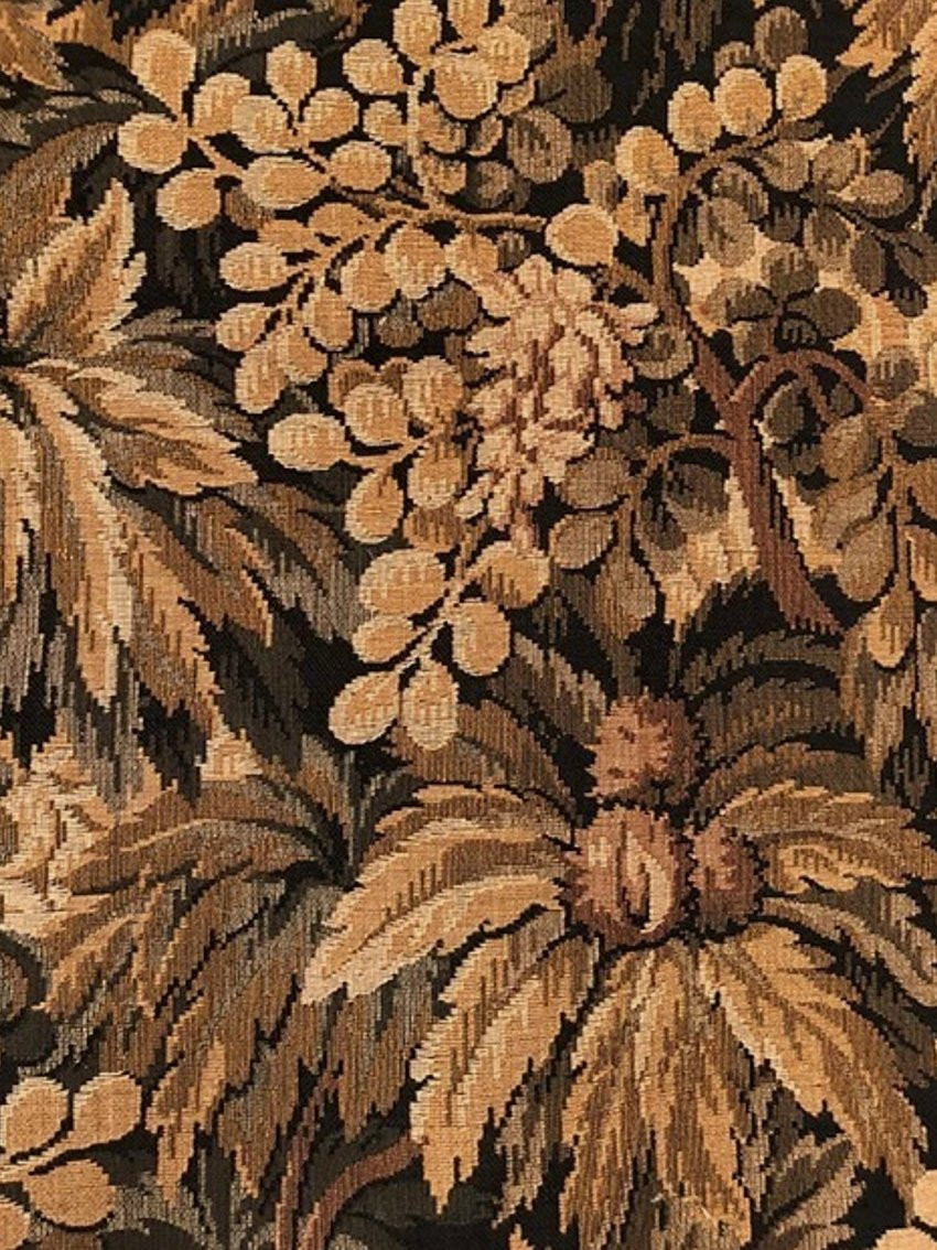 Large Valance, Wool Tapestry With Foliage Decoration, Late 19th Century-photo-4