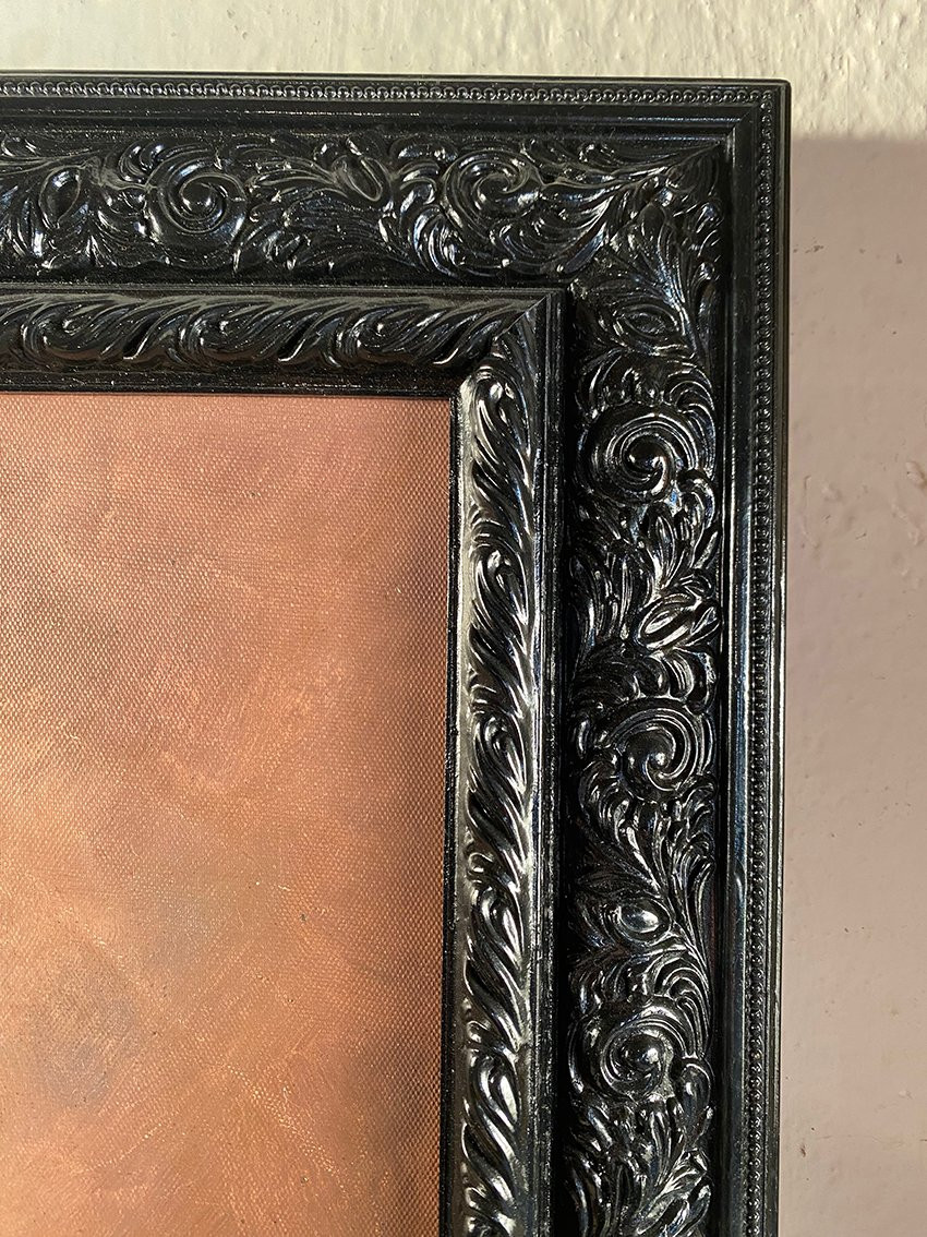 Bouquet de fleurs dans un vase, grande huile sur toile encadrée. XXe-photo-4