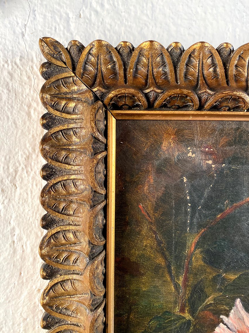 « Oiseaux s’abreuvant au bassin d’un jardin », école française vers 1900-photo-6