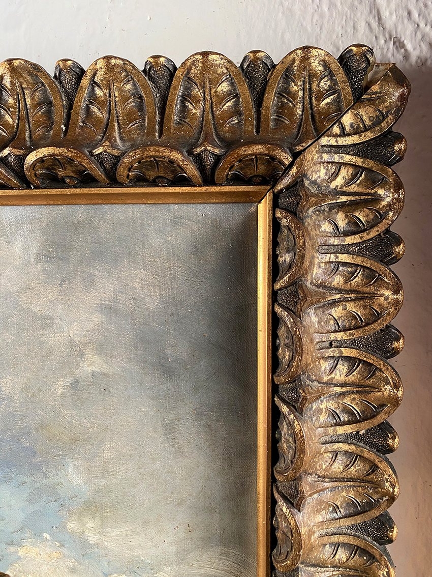 « Oiseaux s’abreuvant au bassin d’un jardin », école française vers 1900-photo-7