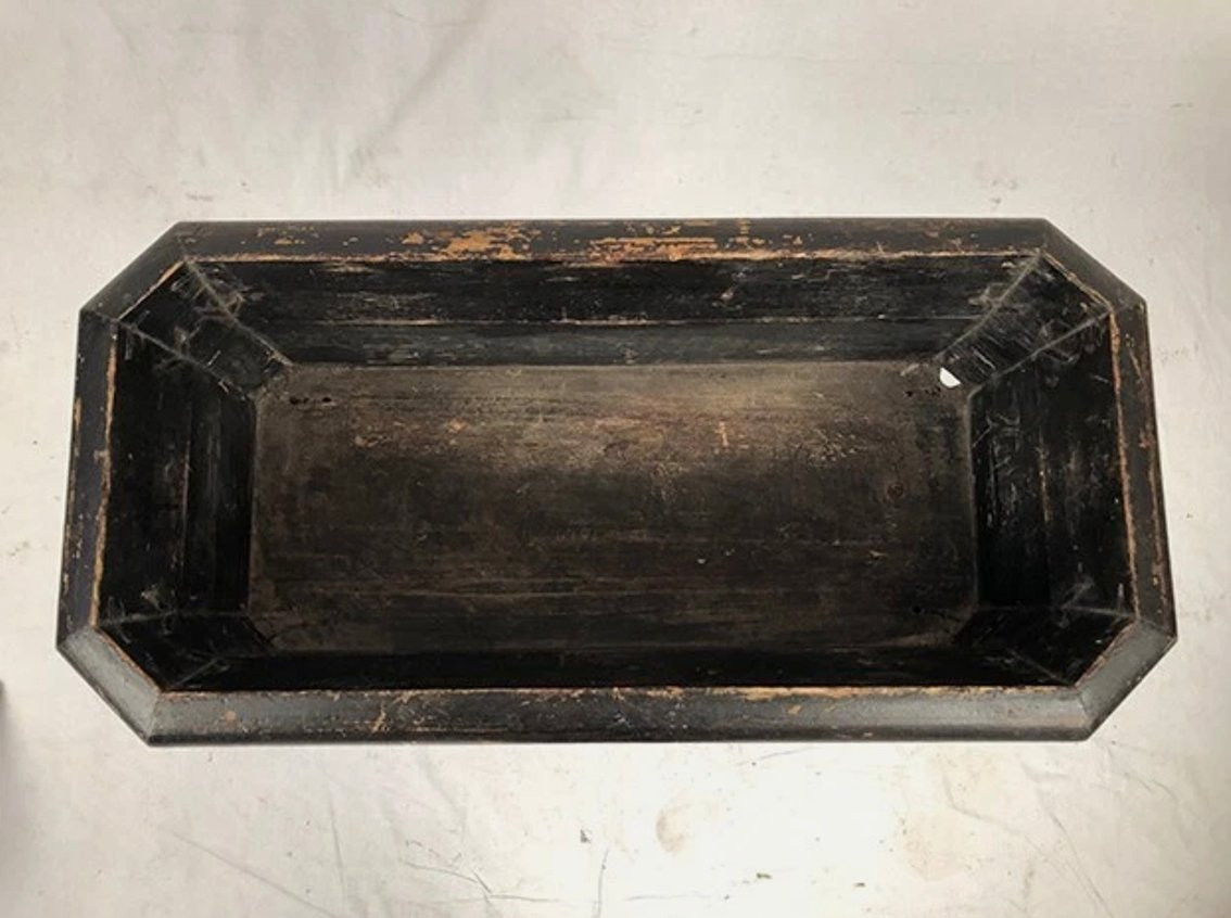 Planter In Blackened Wood With Painted Flowers, Napoleon III Period-photo-3