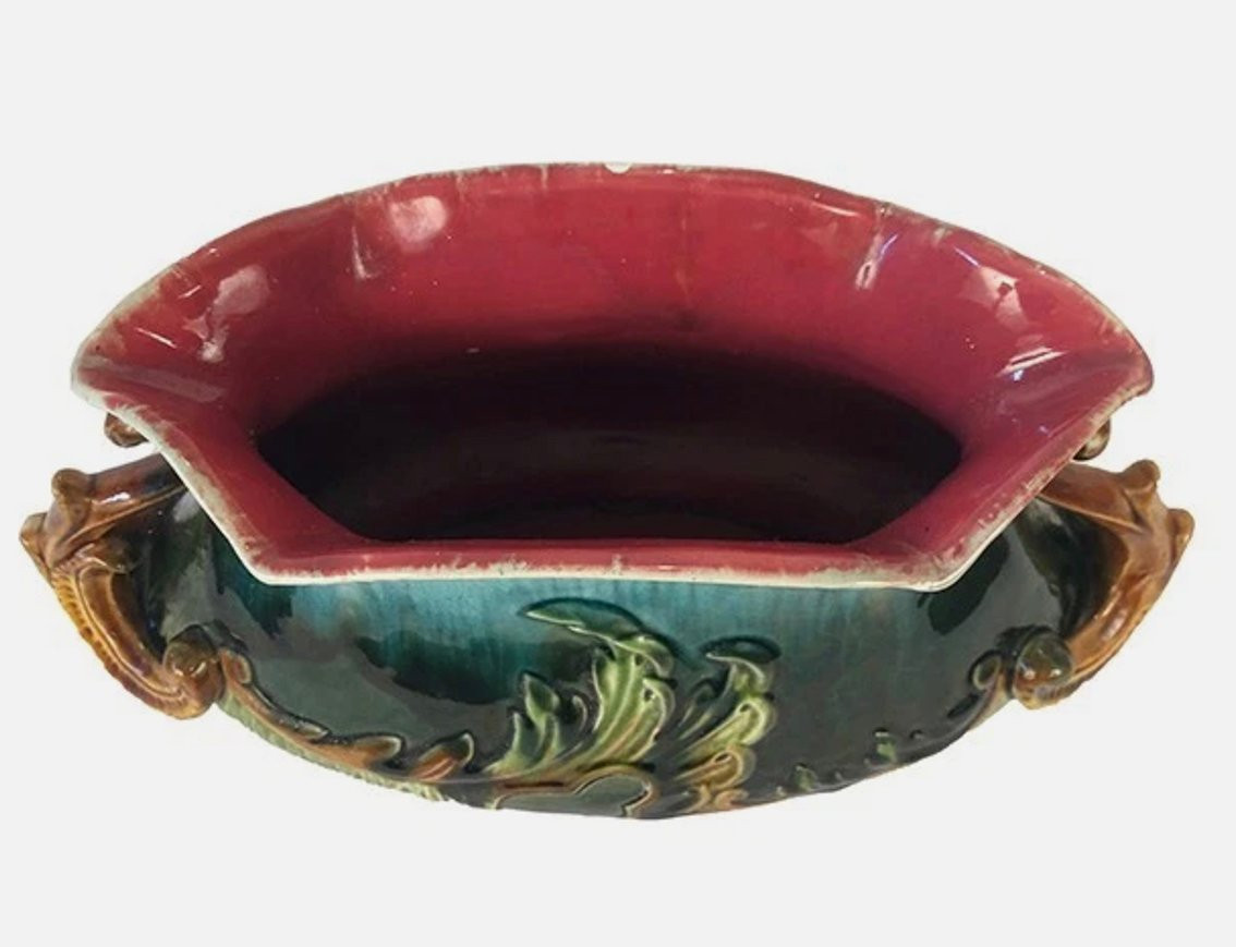 Petite jardinière en barbotine polychrome-photo-3